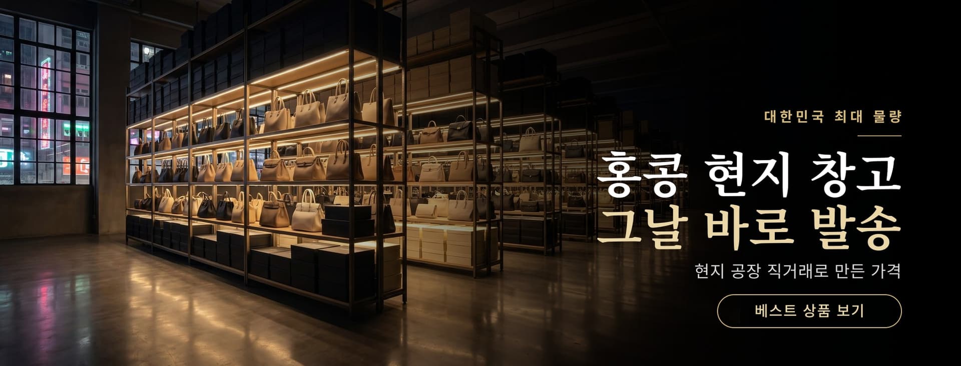 홍콩 현지 창고, 그날 바로 발송 — 대한민국 최대 물량