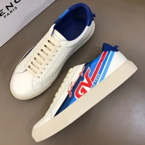 [매장판] Givenchy 2018 Mens Leather Sneakers Blue Tab… - 1