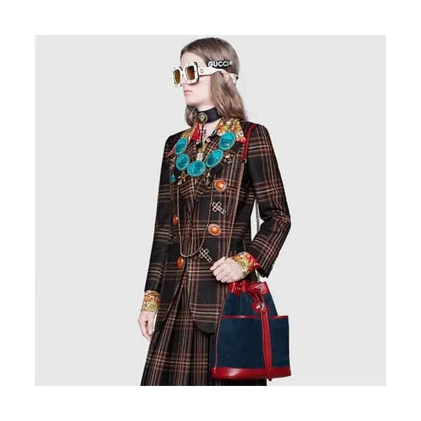 Gucci Suede Rajah Tiger Women Bucket Bag,30CM - 구찌… - 1
