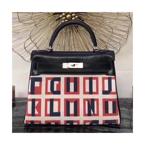 Hermes Kelly Canvas & Leather Tote Bag ,28cm - 에르메… - 1