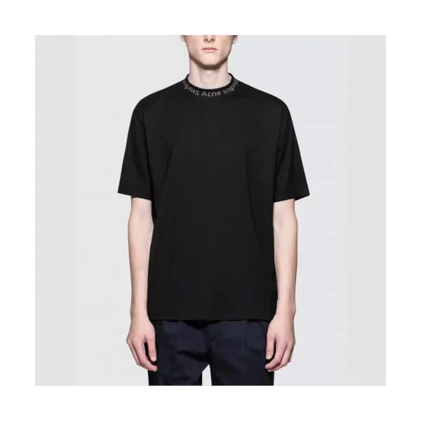 Acne 2019 Studios Mens Neck Logo Cotton Short Slee… - 1