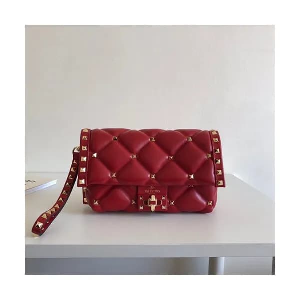 Valentino 2019 Rockstud Leather Mini Clutch Bag,22… - 1
