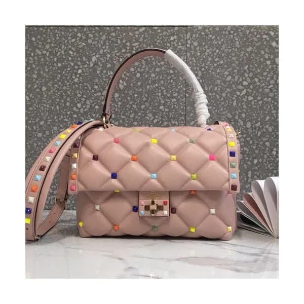 Valentino 2019 Leather Ruckstud Tote Shoudler Bag,… - 1