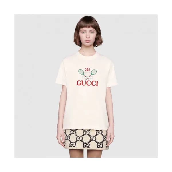 Gucci 2019 Mm/Wm Logo Cotton Short Sleeved Clothes… - 1