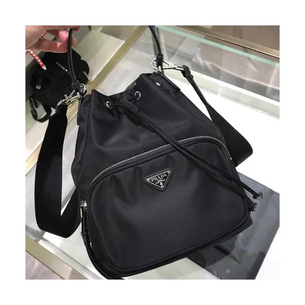 Prada Women Nylon Bucket Tote Shoulder Bag ,26CM -… - 1