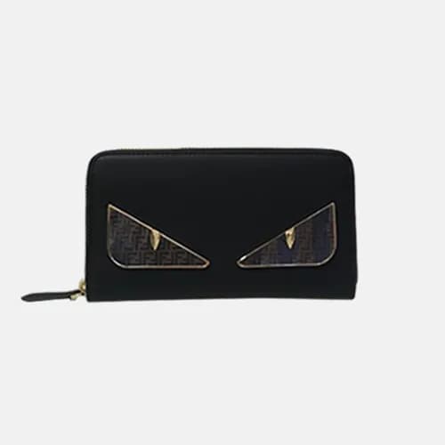 Fendi 2019 Bag Bugs Leather Zip Round Wallet - 펜디 … - 1