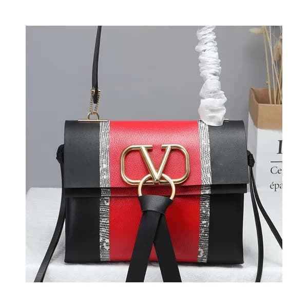 Valentino 2019 V-ring Leather Shoudler Bag,24CM - … - 1
