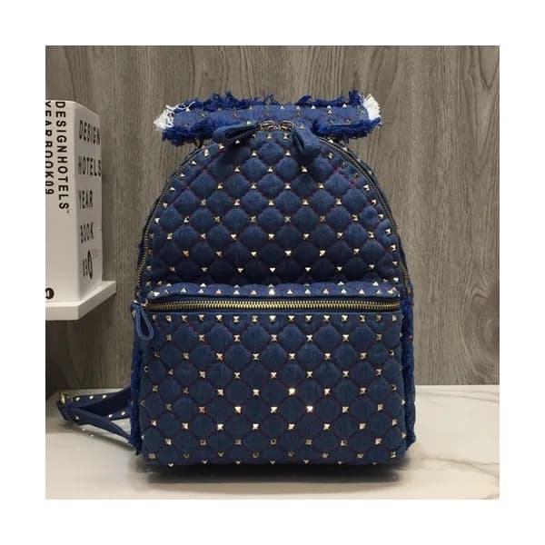 Valentino 2019 Denim Garavani Ruckstud Spike Back … - 1