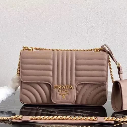Prada 2019 Diagramme Leather Chain Shoulder Cross… - 1