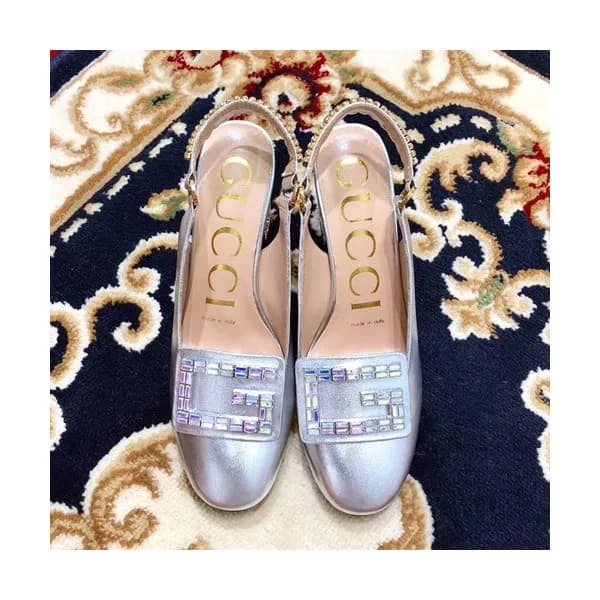 Gucci 2019 Ladies Leather Middle-heel Slingback - … - 1