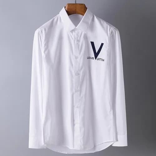Louisvuitton 2019 Mens Logo Slim Fit Cotton shirt … - 1