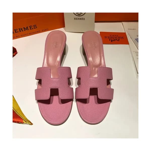 Hermes 2019 Ladies Oasis Leather Middle Heel Slipp… - 1