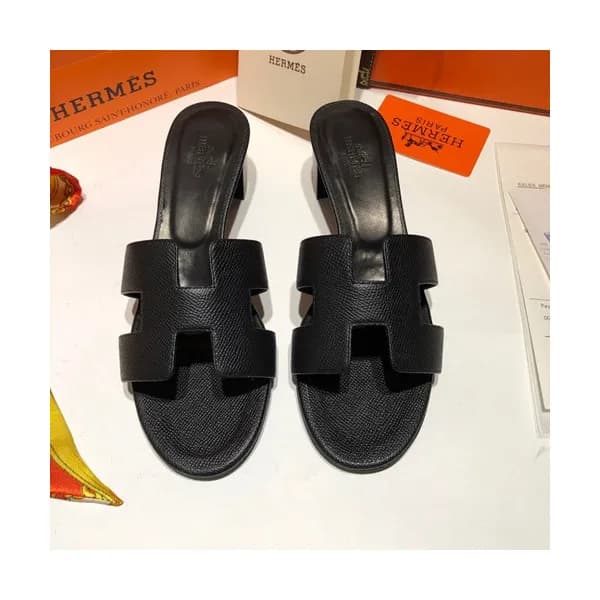 Hermes 2019 Ladies Oasis Leather Middle Heel Slipp… - 1