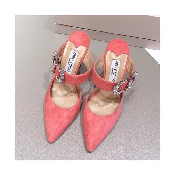 Jimmy Choo 2019 Ladies Suede High Heel Slipper - 지… - 1