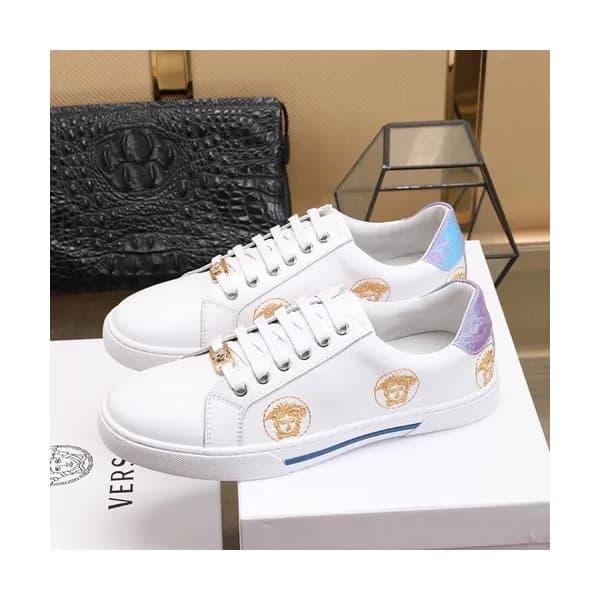 Versace 2019 Mens Leather Sneakers - 베르사체 2019 남성용… - 1