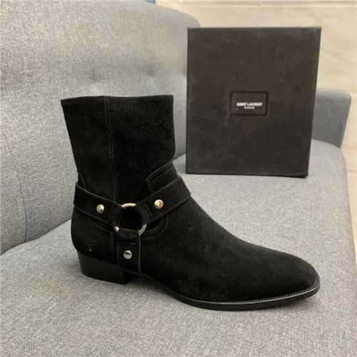 Saint Laurent 2020 Men's Leather Ankle Boots -… - 1