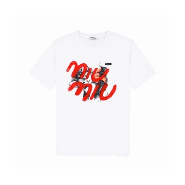 Miumiu Mens Cotton Tshirt - 미우미우 남성 코튼 반팔티 - miu20… - 1