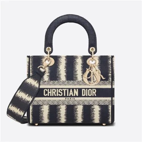 [럭셔리한]Dior 2021 Canvas Embroidery Medium Lady D-Li… - 1