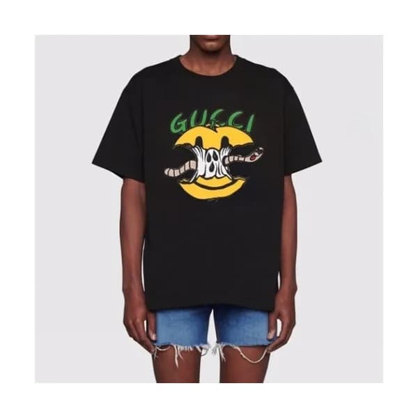 Gucci Mm/Wm Logo Short Sleeved Tshirts Black - 구찌… - 1