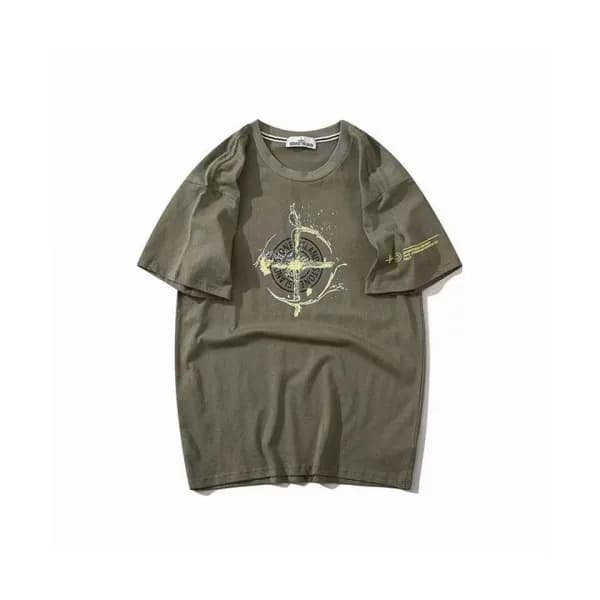 Stone Island Mens Crew-neck Cotton Short Sleeved … - 1