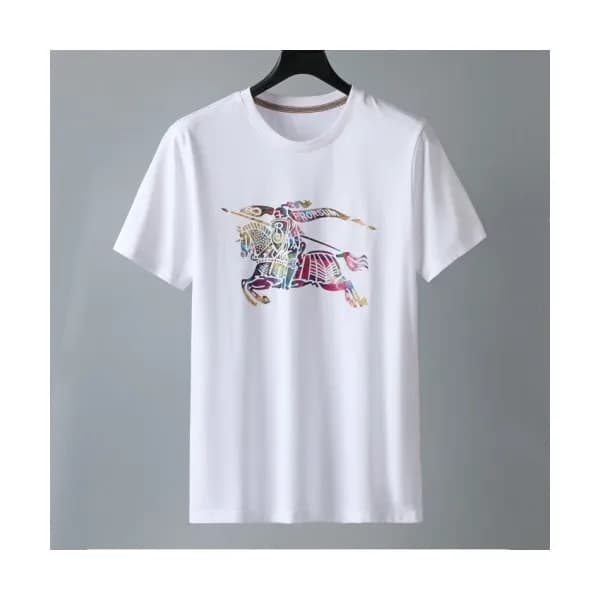 Burberry Mens Logo Cotton Short Sleeved Tshirts W… - 1