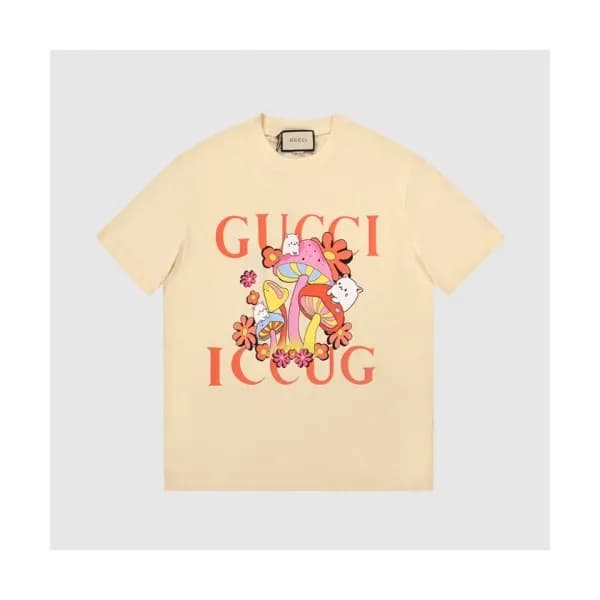 Gucci Mm/Wm Logo Short Sleeved Tshirts Ivory - 구찌… - 1