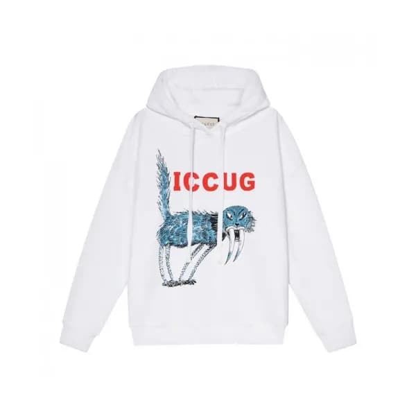 Gucci Mm/Wm Logo Casual Hoodie White - 구찌 2021 남/… - 1