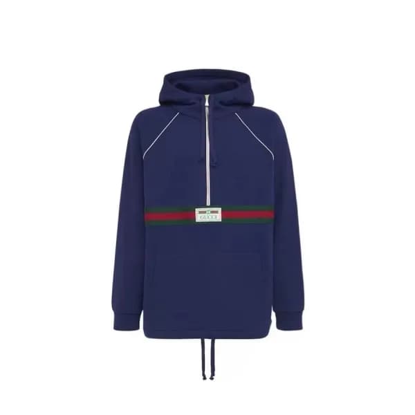 Gucci Mm/Wm Logo Casual Hoodie Navy - 구찌 2021 남/녀… - 1
