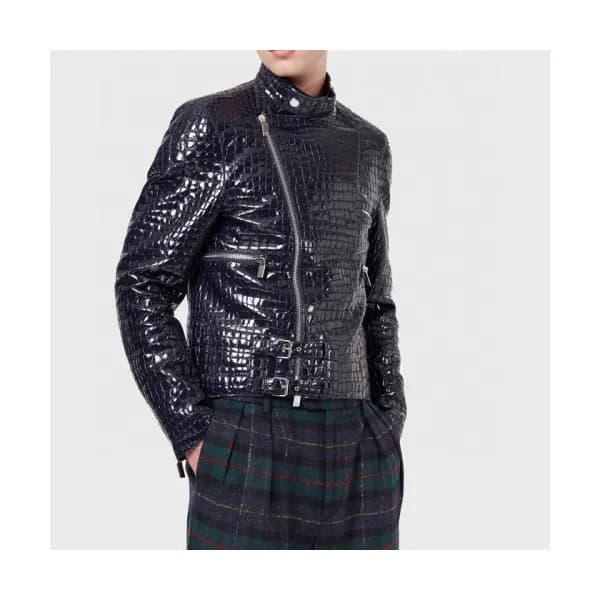 Armani Mens Classic Leather Jackets Black - 알마니 2… - 1