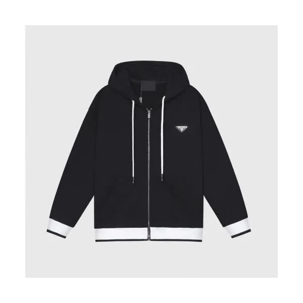 Prada Mens Casual Cotton Hoodie Black - 프라다 2021 … - 1