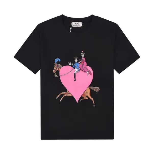 에르메스 남/녀 크루넥 반팔티 - Hermes Unisex Round Tshirt - he… - 1