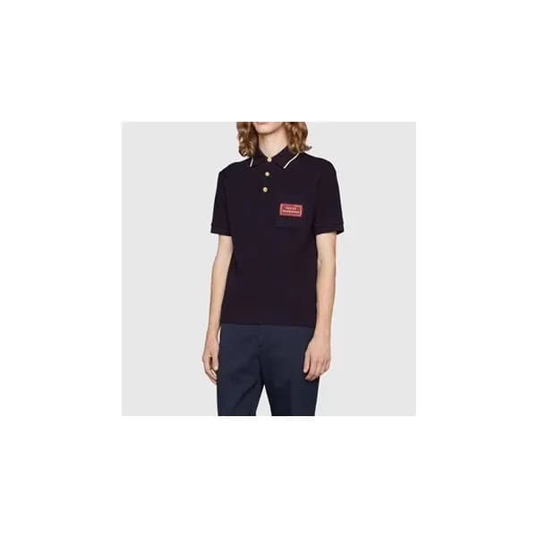 구찌 남성 폴로 블랙 반팔티 - Mens Black Tshirts - guc04607x - 1