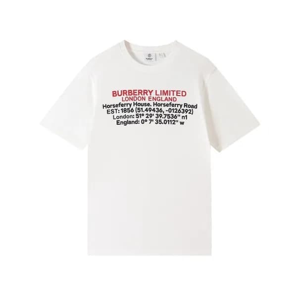 버버리 남성 크루넥 화이트 반팔티 - Mens White Tshirts - Bur04236… - 1