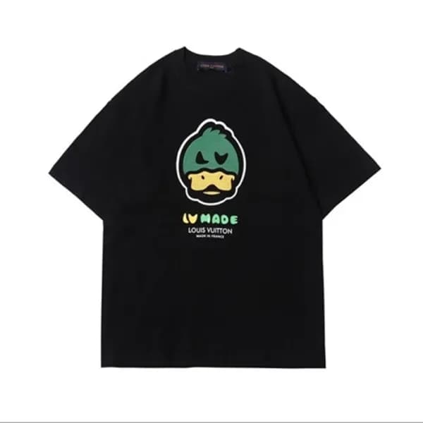 루이비통 남성 블랙 크루넥 반팔티 - Mens Black Tshirts - lou04104… - 1