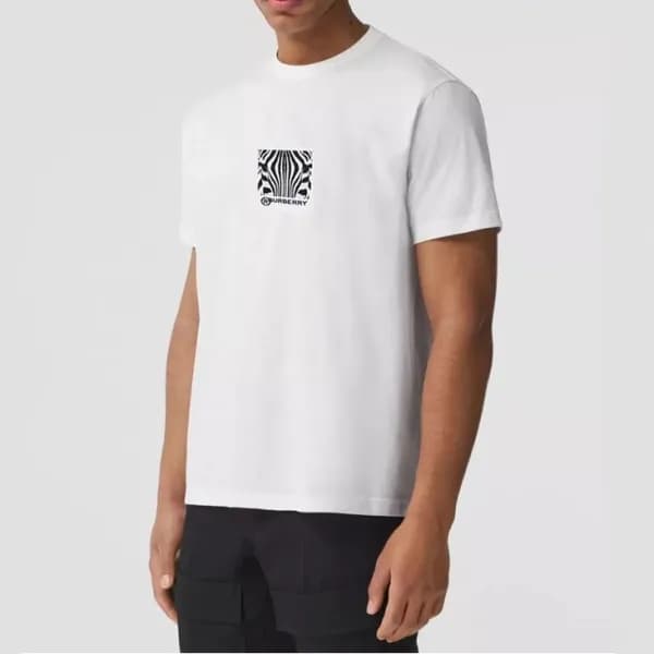버버리 남성 화이트 크루넥 반팔티 - Mens White Tshirts - Bur04334… - 1