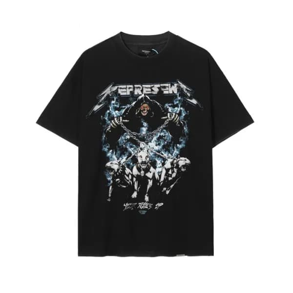 리프리젠트 남성 블랙 크루넥 반팔티 - Mens Black Tshirts - rep0055… - 1