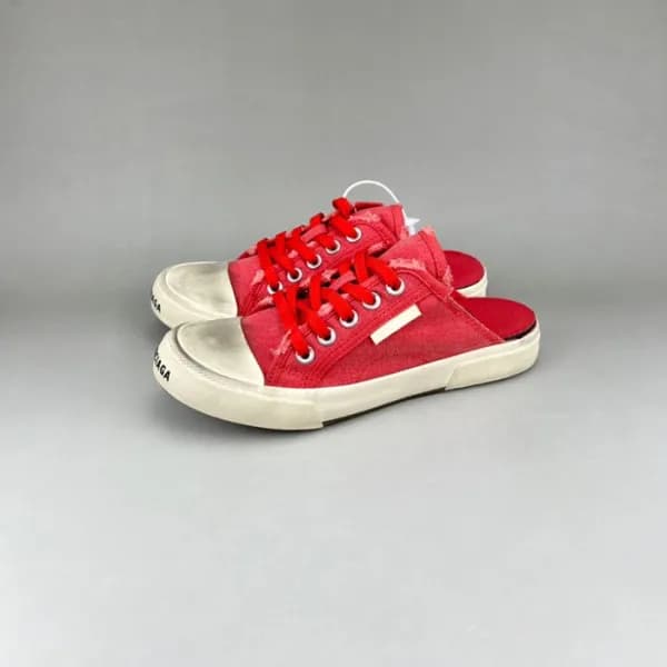 발렌시아가 남/녀 클래식 레드 스니커즈 - Unisex Red Sneakers - bal0… - 1