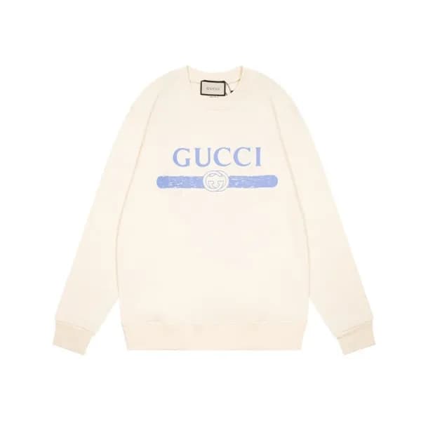 구찌 남/녀 캐쥬얼 아이보리 맨투맨 - Unisex Ivory Tshirts - Guc05… - 1