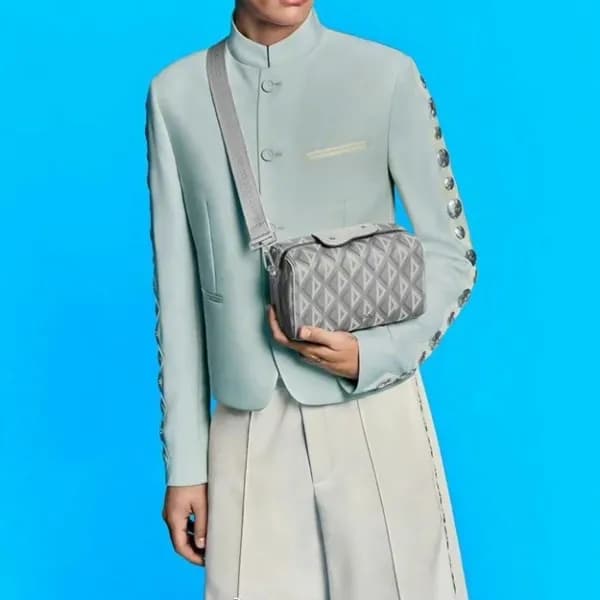 디올 남성 그레이 다이아몬드 크로스백 - Mens Gray Lingot Bag - dio0… - 1
