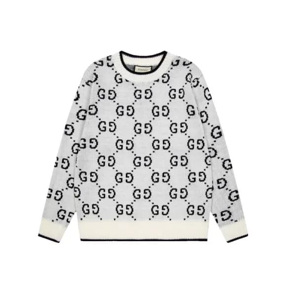 구찌 남성 화이트 크루넥 니트 - Gucci Mens White Knits - gu003x - 1