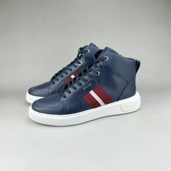 발리 남성 네이비 하이탑 스니커즈 - Bally Mens Navy Sneakers - ba… - 1