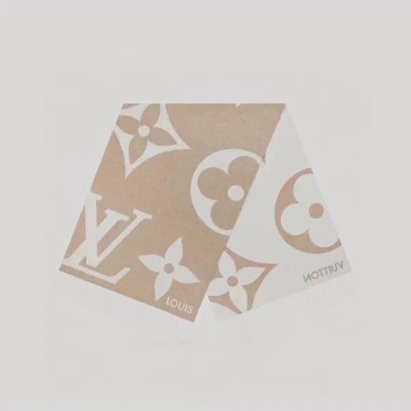 루이비통 남/녀 베이지 머플러 - Louis vuitton Unisex Beige Muff… - 1