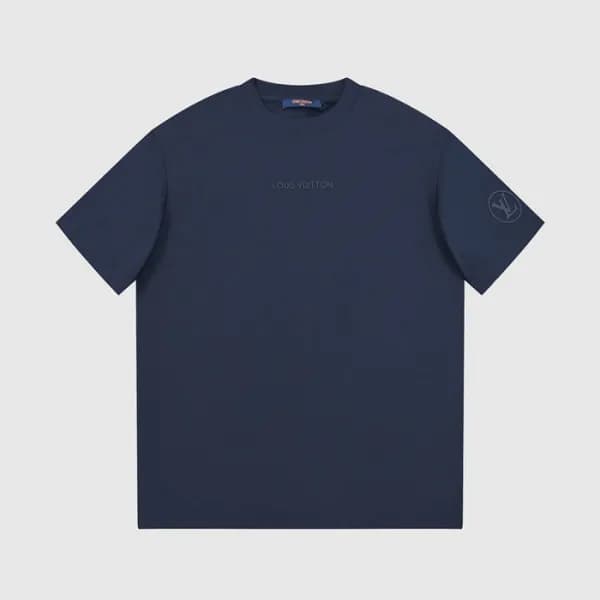 루이비통 남성 네이비 크루넥 반팔티 - Louis vuitton Mens Navy Tshi… - 1