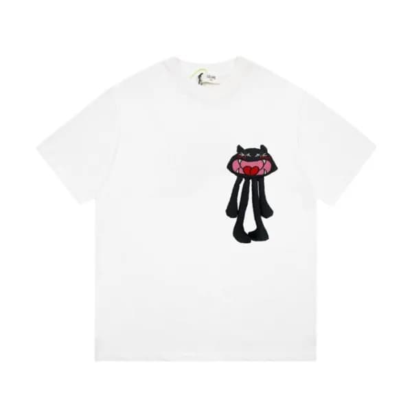 셀린느 남성 크루넥 화이트 반팔티 - Celine Mens White Short sleev… - 1