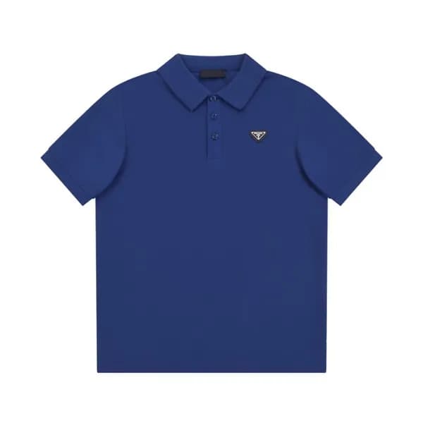 프라다 남성 블루 폴로 반팔티 - Prada Mens Blue Short sleeved T… - 1