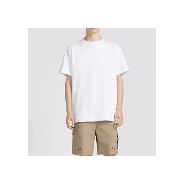 디올 남성 화이트 크루넥 반팔티 - Dior Mens White Short sleeved … - 1