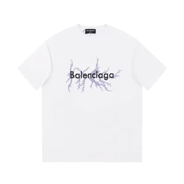 발렌시아가 남성 화이트 크루넥 반팔티 - Balenciaga Mens White Short… - 1