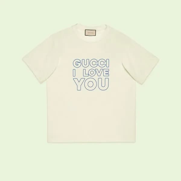 구찌 남/녀 아이보리 크루넥 반팔티 - Gucci Unisex Ivory Short sle… - 1