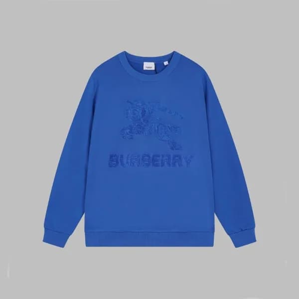 버버리 남성 크루넥 블루 맨투맨 - Burberry Mens Blue Tshirts - b… - 1