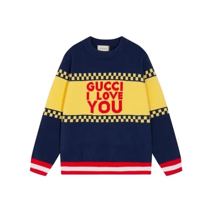 구찌 남성 캐쥬얼 크루넥 네이비 니트 - Gucci Mens Navy Knits - gu1… - 1